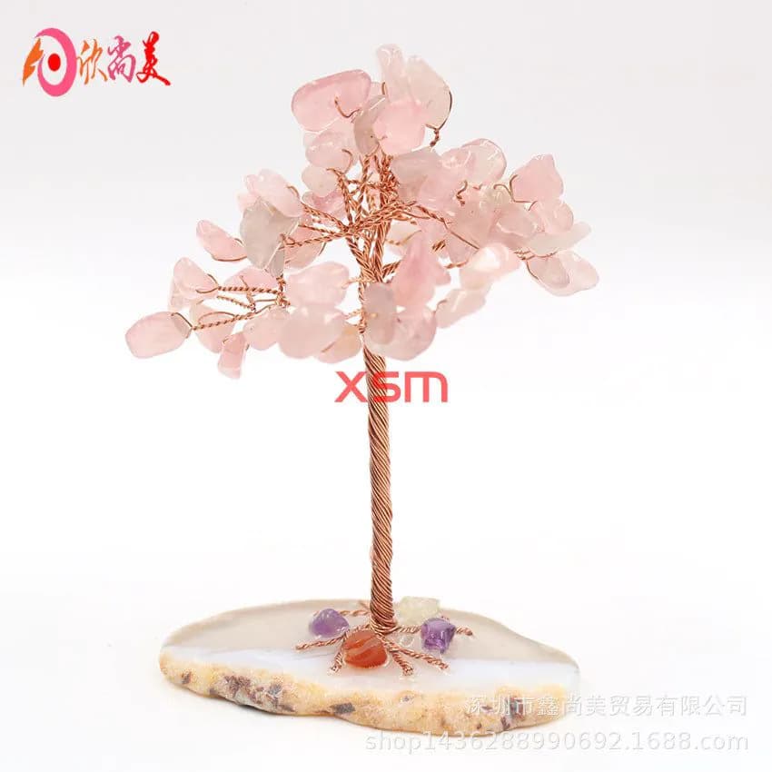 image-Cross-border natural crystal gravel fortune tree decoration lucky tree handicrafts home decoration living room gift decoration