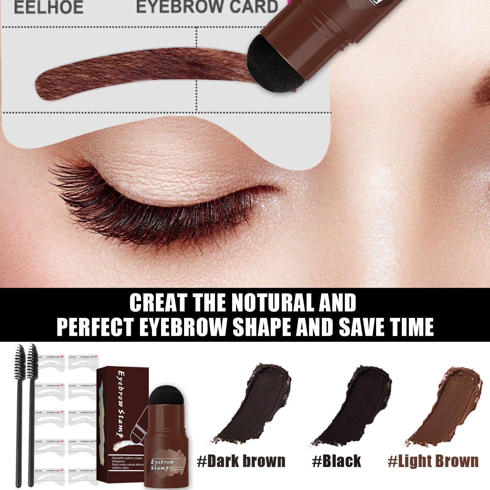 image-EELHOE Eyebrow Powder Stamp Kit Waterproof