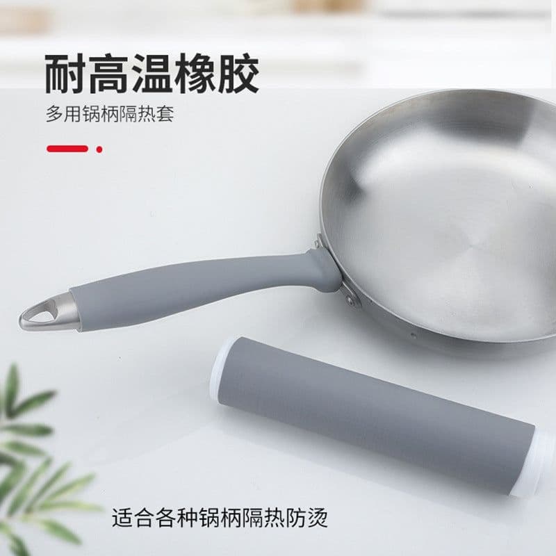 image-Silicone Anti-Scalding Wok Handle Cover - Large Size, Silica Gel, Stainless Steel Compatible