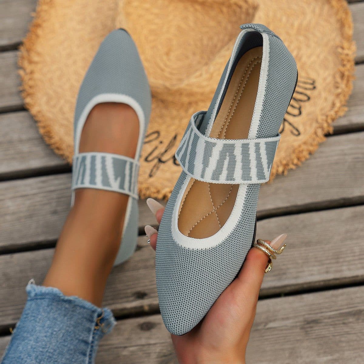 image-Little Rain Loafers - Light Grey Shallow Mouth