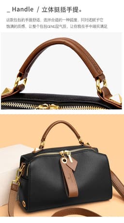 image-Boston Shoulder Bag - Black PU Casual