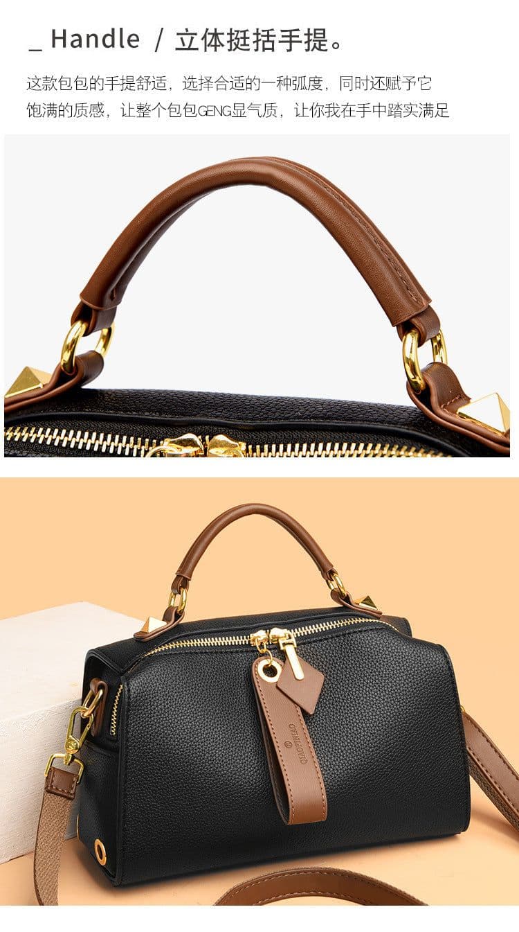 image-Boston Shoulder Bag - Black PU Casual