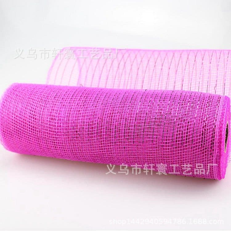 image-Christmas Wire Mesh Packaging - Red & White Strips 26cm x 10yds