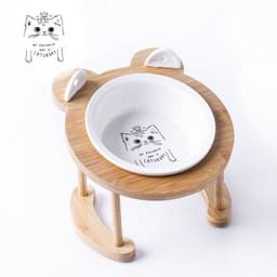image-Cat & Dog Ceramic Double Bowl - Elevated Feeder
