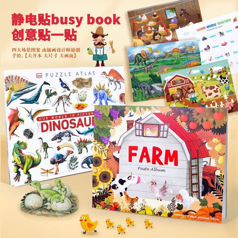 image-Children's Sticker Book - Quiet Paste Montessori