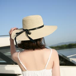 image-Straw Sun Hat Women Large Brim Foldable Khaki