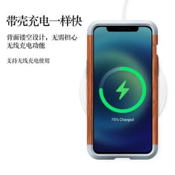 image-RJUST Wood and Metal Frame Case for iPhone 13 Pro and iPhone 12 Pro