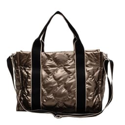 image-Grey Nylon Tote Bag - Soft Handle Rhombus