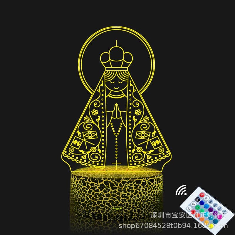 image-Cross-border our lady a pare cida3D night light Colorful bedroom creative LED gift 3D desk lamp