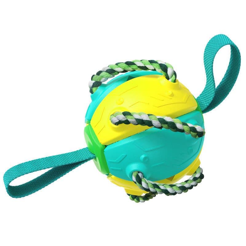 image-Dog Frisbee Toy - UFO Interactive Throw Coffee Yellow