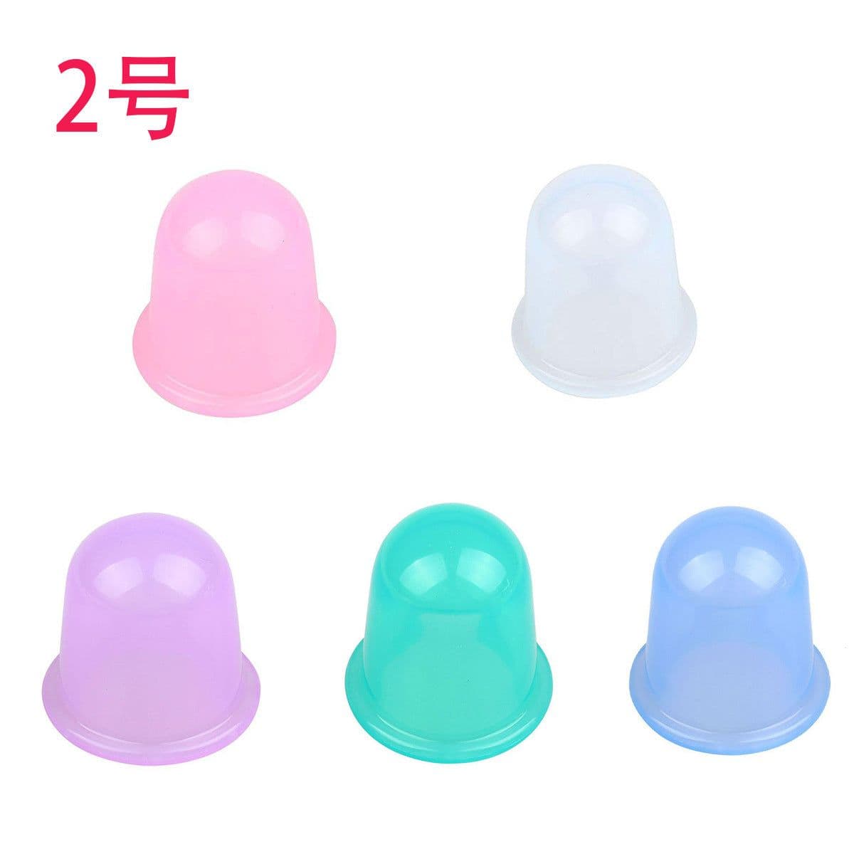 image-Silicone Cupping Set - 4 Cups Vacuum Massage Therapy