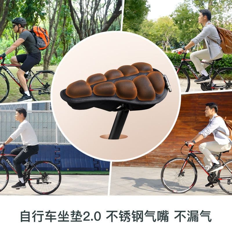 image-New bicycle cushion accessories mountain bike foldable inflatable airbag seat cushion cover saddle portable delivery inflator
