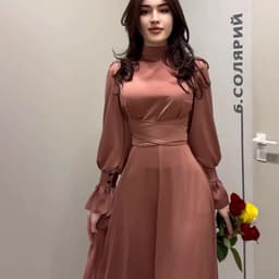 image-Women's Satin Dress - Amber Waist Long Sleeve XXL