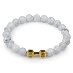 image-Volcanic Lava Dumbbell Bracelet Tiger Eye Blue Turquoise White Turquoise Bracelet Ladies and Men Jewelry Cross-border Hot Sale