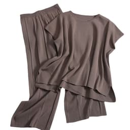 image-Women's Summer Knitted Suit - Black Sleeveless Top & Pants Set