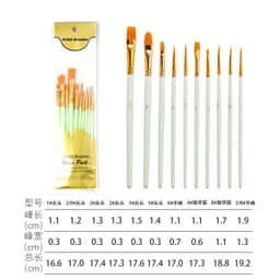 image-Boyixuan 10-Piece Brush Set - Oil Painting Acrylic Gouache
