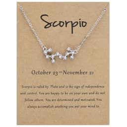 image-Yulu 12-Constellation Diamond Necklace Alloy Clavicle Chain - Brown