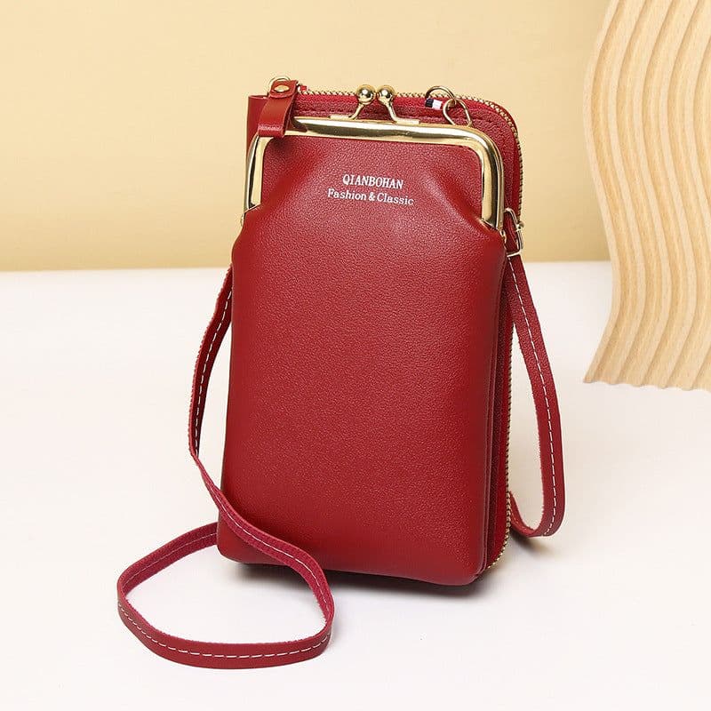 image-Messenger Bag Mobile Phone Bag Ladies Shoulder Bag Candy Color Mini Small Bag Vertical Ladies Clutch Bag Ladies Long Wallet
