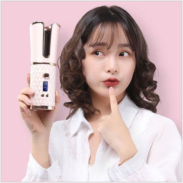 image-Portable Wireless Hair Curler USB Rechargeable