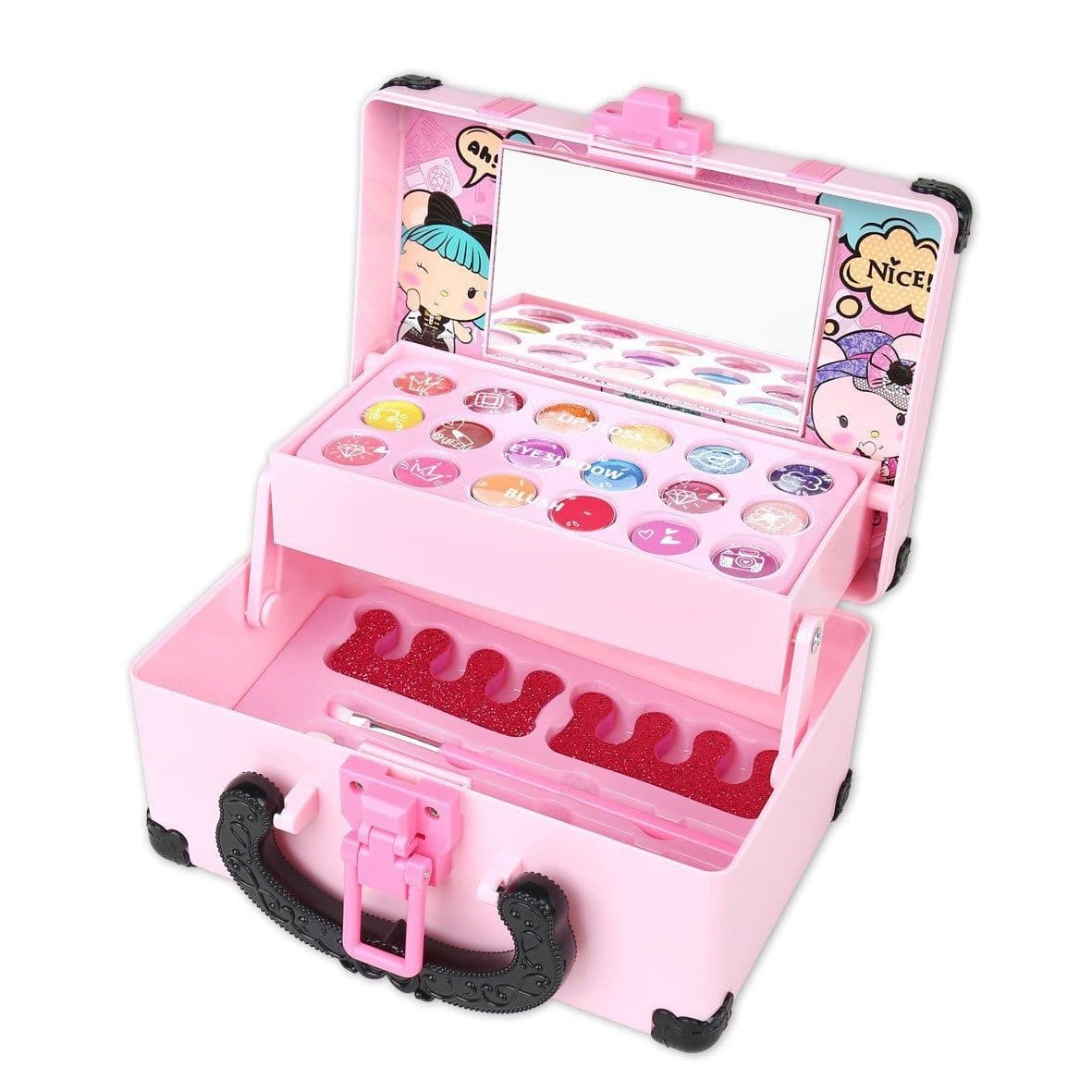 image-Cross-border children's play house princess girl cosmetics lipstick blush makeup box nail polish toys wholesale