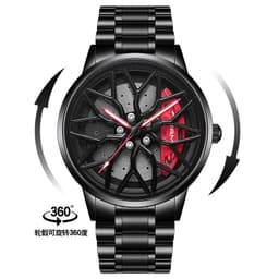 image-SVJ Men's Quartz Watch - 3D Hollow Forged Wheel Design