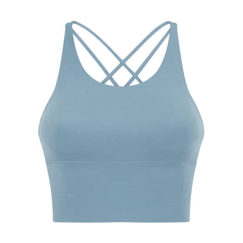 image-Women's Qianzhuo Sports Backless Bra - Silver Gray Small