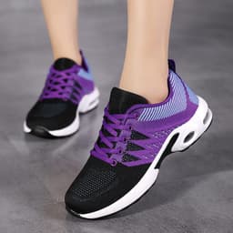 image-Bota Women's Sports Shoes - Black Mesh Lace-Up