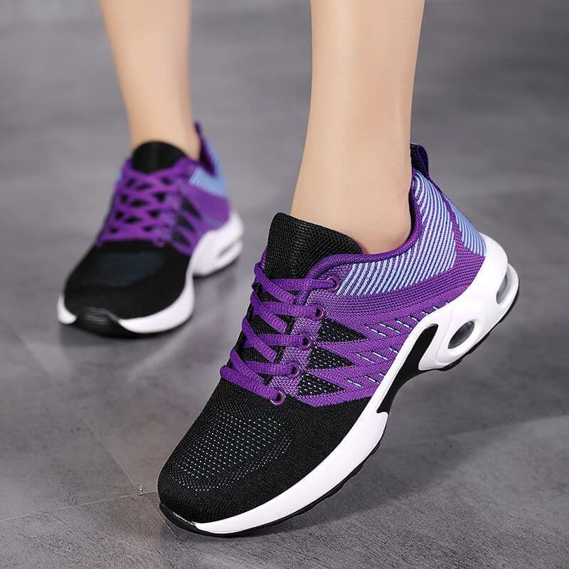 image-Bota Women's Sports Shoes - Black Mesh Lace-Up