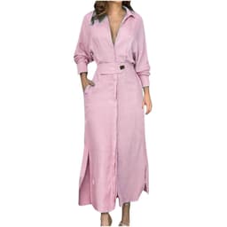 image-Lai Yuan Women's A-Line Dress - Lake Blue Long Sleeve