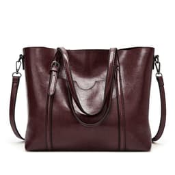 image-ANNMUU Tote Bag - Brown PU Leather Shoulder Bag