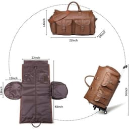 image-Trolley Convertible Folding Travel Bag - Brown 55L