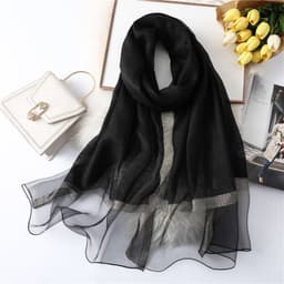 image-Polyester Long Scarf - Light Grey 90x200cm