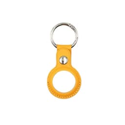 image-Aikefei AirTag PU Leather Keychain Case - Gold, In Stock