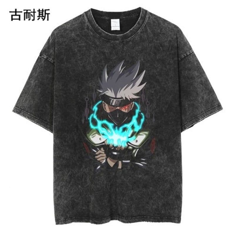image-Men's Retro Short-Sleeve T-Shirt, Distressed Cotton, XXL, Street Hip Hop