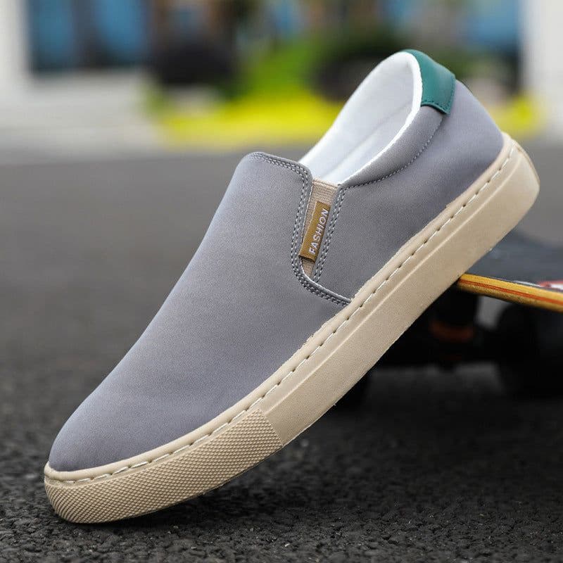 image-Men's Canvas Slip-On Casual Shoes - Size 48