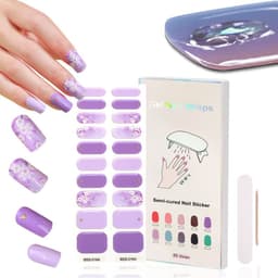 image-Cross-border 2023 European and American Gel Nail Sticker Waterproof 3D Bronzing Flower UV Phototherapy Semi-curing Nail Sticker Wholesale