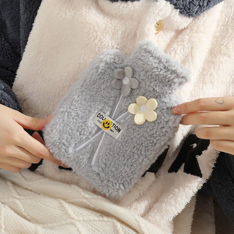 image-Purple Plush Hot Water Bottle 500ML - Removable Cover