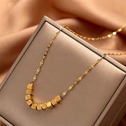 image-Titanium Steel Diamond Necklace - Women's Clavicle Chain