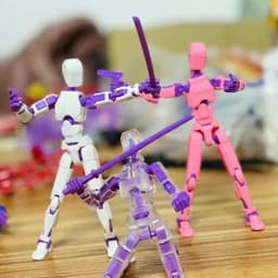 image-YQ 13-14cm 3D Printed Articulated Toy Soldier - Transparent/Purple