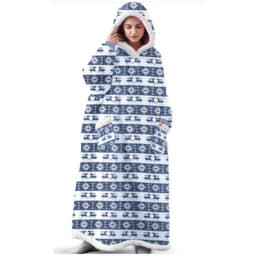 image-Winter blanket extra long vertical pocket fleece lazy blanket flannel lambswool TV TV blanket bathrobe