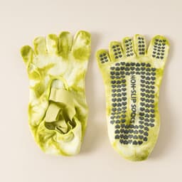 image-Women's Tie-Dye Five-Toe Yoga Socks - Non-Slip Cotton