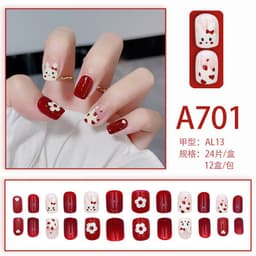 image-Autumn and winter gentle, sweet and pure desire INS style manicure wear nail polish girl whitening printed ice transparent fake nail polish