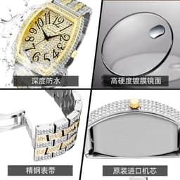 image-Pintime Men's Diamond Watch - Silver 50mm Sports Quartz
