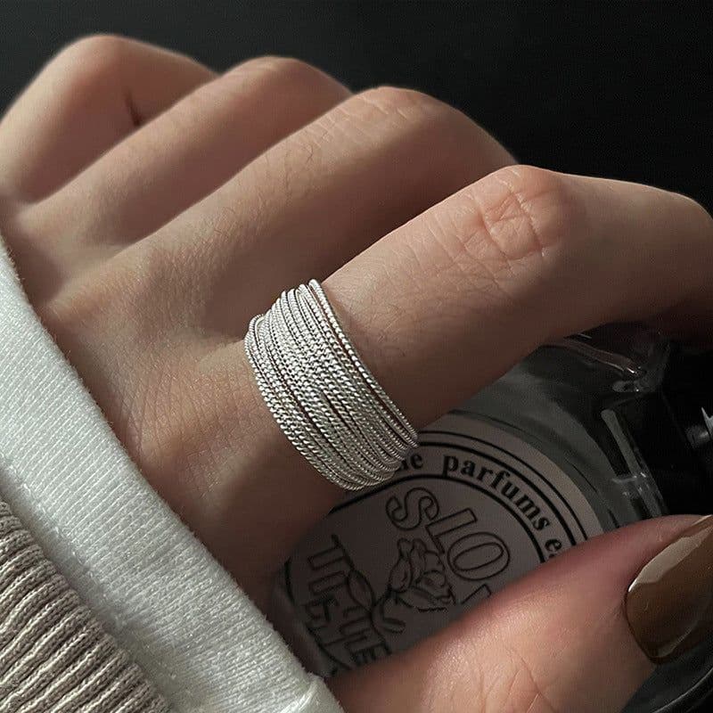 image-Niche Layered Ring - Adjustable Copper Fashion Jewelry
