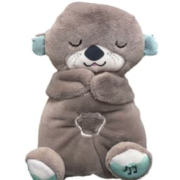 image-Breathing Bear Plush Toy - Dark Gray 30cm Soothing