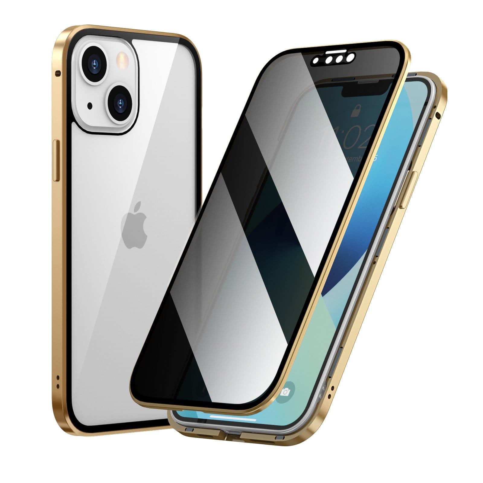image-Suitable for Apple 13Pro privacy Magneto mobile phone case iPhone13Promax magnetic double-sided glass case