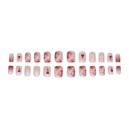 image-Summer and autumn gentle and simple pure lust style wearable nail patches printed solid color French style removable manicure fake nail patches wholesale