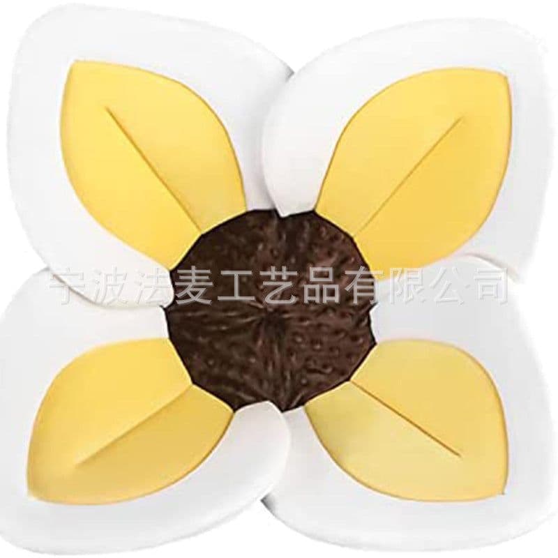 image-Amazon Cross-border Baby Shower Bath Mat Newborn Flower Bath Mat Sun Flower Sink Face Wash Cushion Compression