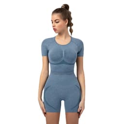 image-Issero Cafe Yoga Running Suit - Medium Gray L, Moisture Wicking