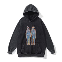image-Cotton Fleece Hoodie - Kangaroo Pocket Loose Fit XXL